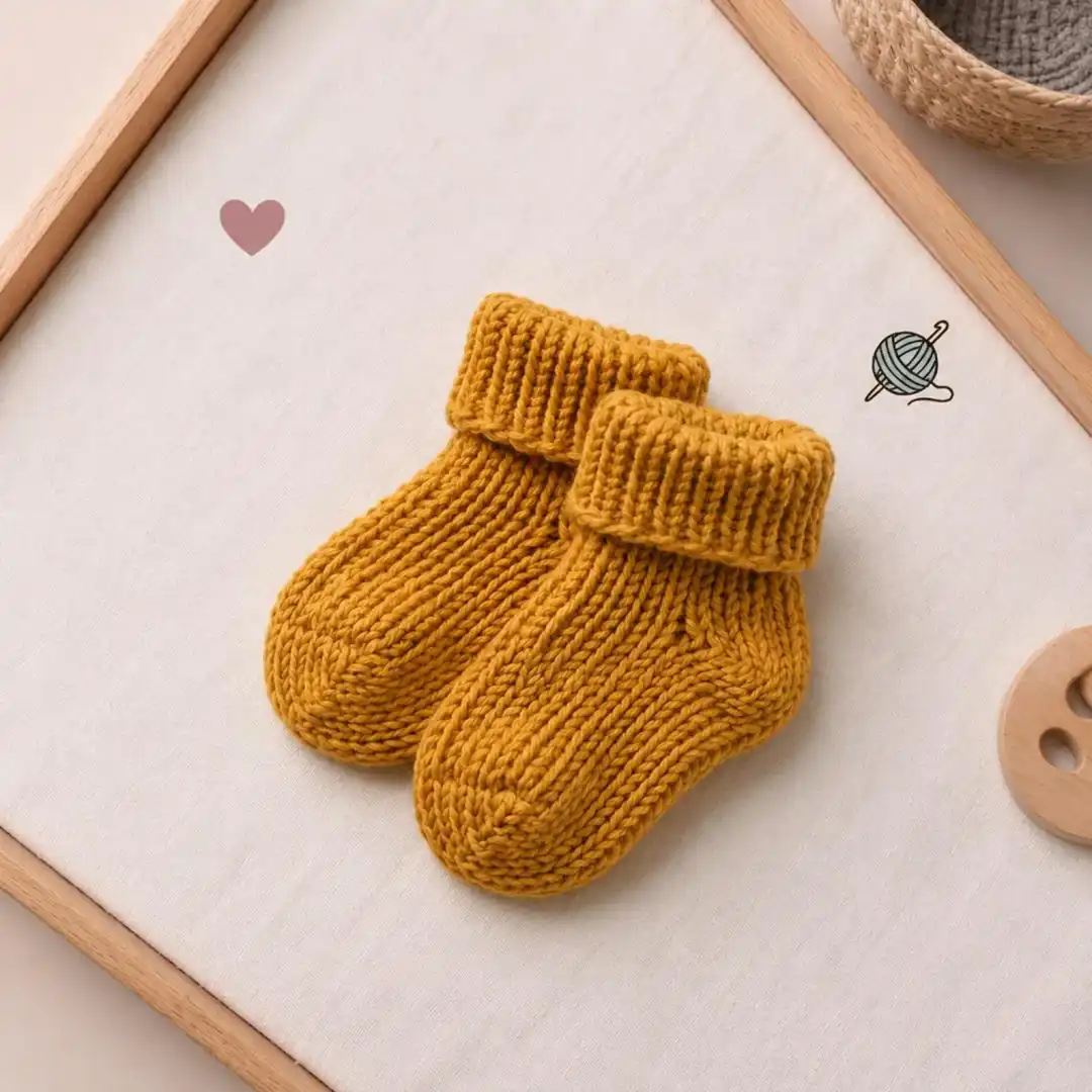 Crochet Baby Socks Pattern, Ribbed Knit Booties, Newborn 0-12 Months (PDF + Video Tutorial)